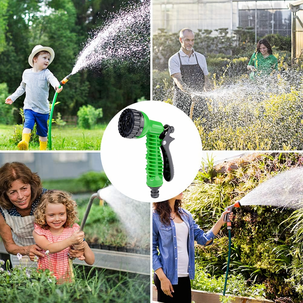 Regulējama dārza šļūtenes smidzinātāja pistole, 7 režīmi, 3 savienotāji