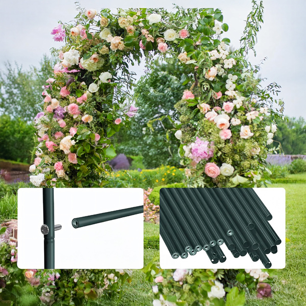 Dārza pergola, dārza arka, atbalsts ziediem, dārzeņiem, zemes gabals, metāls