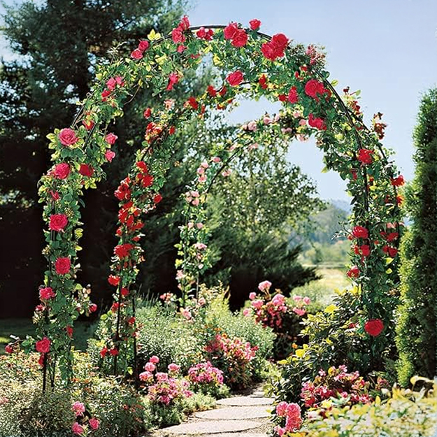 Dārza pergola, dārza arka, atbalsts ziediem, dārzeņiem, zemes gabals, metāls