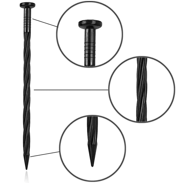 5 x vejos sodo apvadų rinkinys, 40 x 50 x 20 m, 60 kaiščių, juodos spalvos