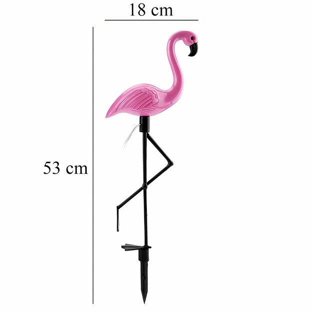 Saules Dārza Lampa, Dekoratīva Flamingo, LED Dekorācija, 53 cm