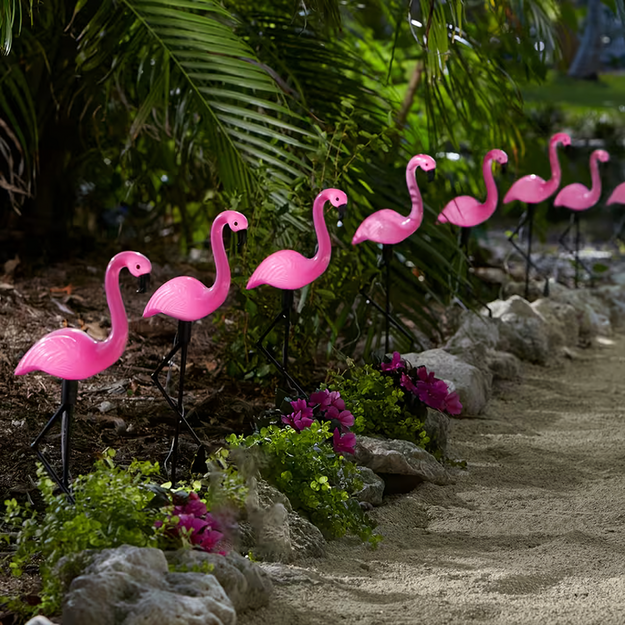 Saules Dārza Lampa, Dekoratīva Flamingo, LED Dekorācija, 53 cm