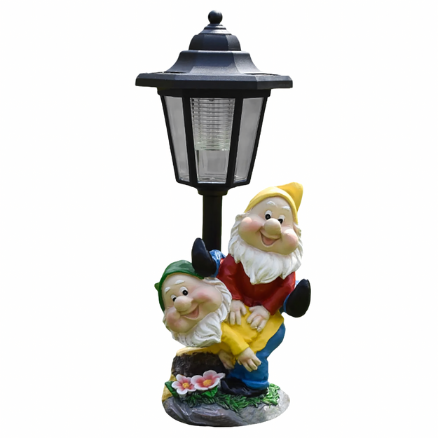 Saules dārza lampas dekorācijas ornamenta skulptūras figūriņas rūķu LED rūķīši