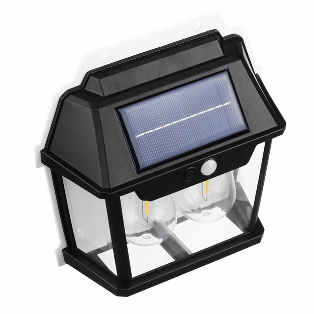 Dubultā saules LED dārza sienas lampa ar kustības sensoru