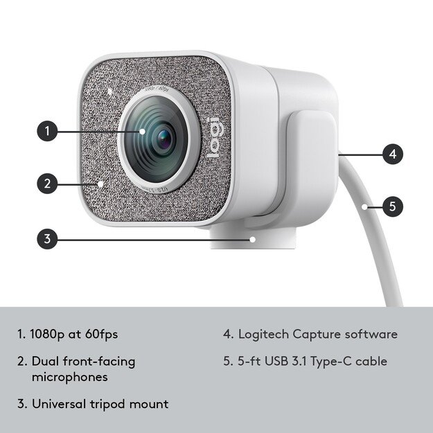 Logitech - STREAMCAM White
