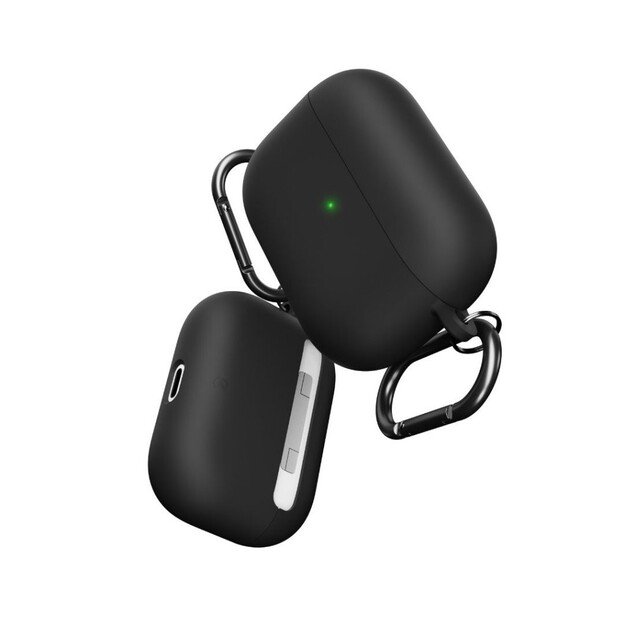 KeyBudz - PodSkinz HyBridShell Series Keychain Case - Premium hard shell triple layer case for your Airpods Pro (Color: Black)