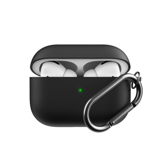 KeyBudz - PodSkinz HyBridShell Series Keychain Case - Premium hard shell triple layer case for your Airpods Pro (Color: Black)