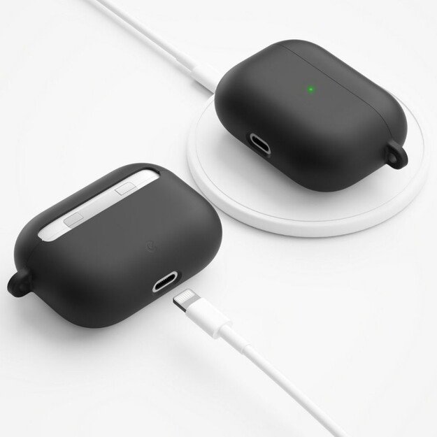 KeyBudz - PodSkinz HyBridShell Series Keychain Case - Premium hard shell triple layer case for your Airpods Pro (Color: Black)