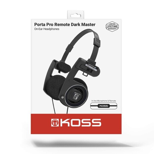 Koss - PortaPro Remote On-Ear Headset, High-Fidelity Sound with Inline Remote