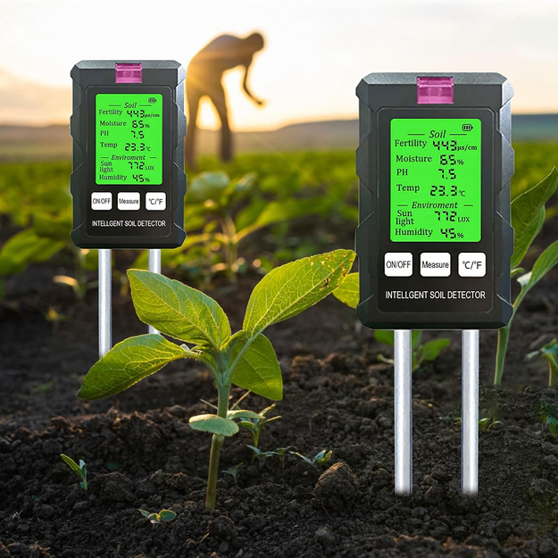 Acidometras Dirvožemio testeris Sodo dirvožemio pH Dirvožemio substrato matuoklis 6 viename