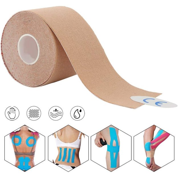 Plastry Tape Tejpy Kinesio Taping Tejp Taśma Kinesio Sport Pro 5Mx5CM 7