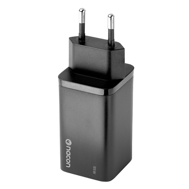 Nacon - 65W AC-adapter til Nintendo Switch II – 65W Ladeeffekt – Aftageligt 1,5 m USB-C Kabel (Sort)