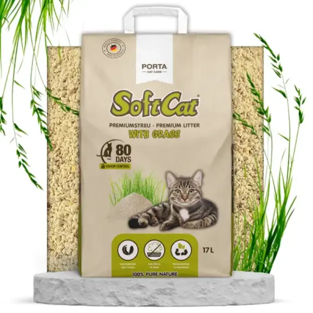 Porta21 - Catlitter  - SoftCat Paper Bag - Grass - 17 L