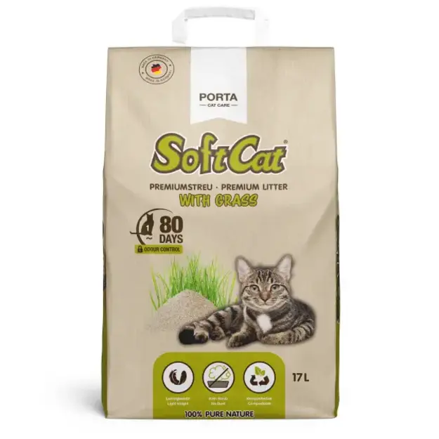 Porta21 - Catlitter  - SoftCat Paper Bag - Grass - 17 L