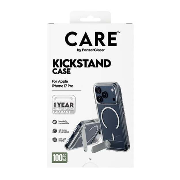 PanzerGlass - CARE Feature Case Transparent w. Kickstand & MagSafe - iPhone 17 Pro