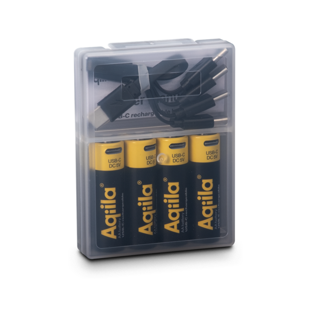 Aqiila - USB-C Rechargeable Battery - Size AA - 2000 mAh - 4 pack