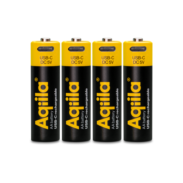 Aqiila - USB-C Rechargeable Battery - Size AA - 2000 mAh - 4 pack