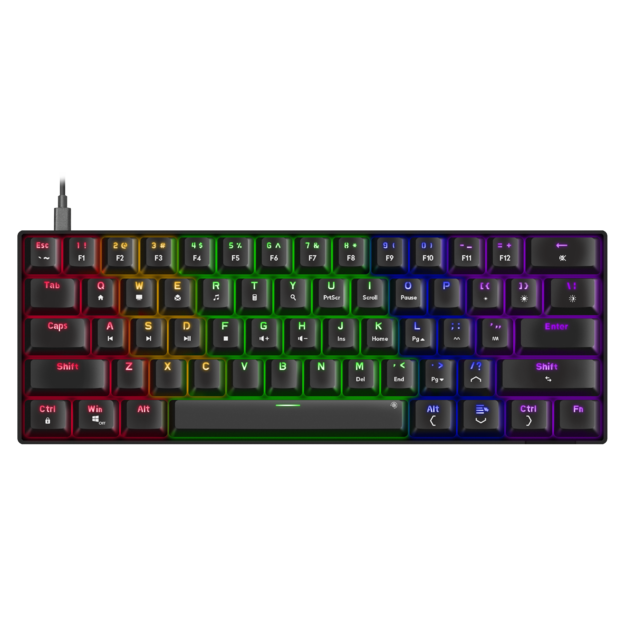 Speedlink - ATMOS RGB Rainbow Mechanical 60% Gaming Keyboard with brown switches, black - US layout