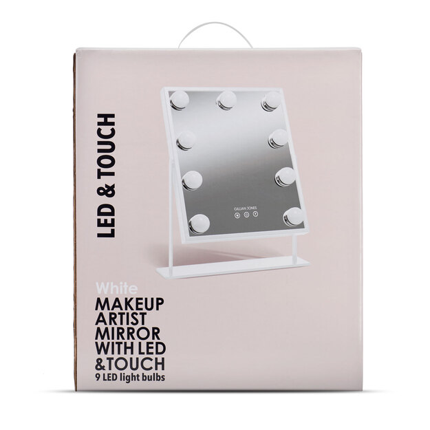 Gillian Jones - Makeup Artist Mirror with 9 powerful LED bulbs - White