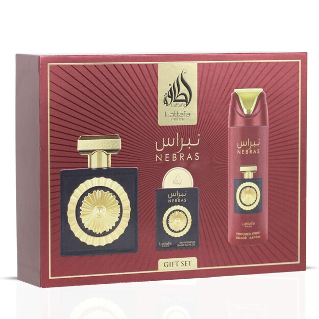 Lattafa - Nebras EDP 100 ml + EDP 20 ml + Deospray 200 ml - Giftset