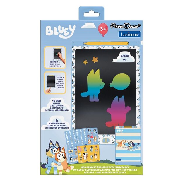 Lexibook - Bluey 11’’ multicolor learning drawing E-ink tablet with stencils (CRT10BY)