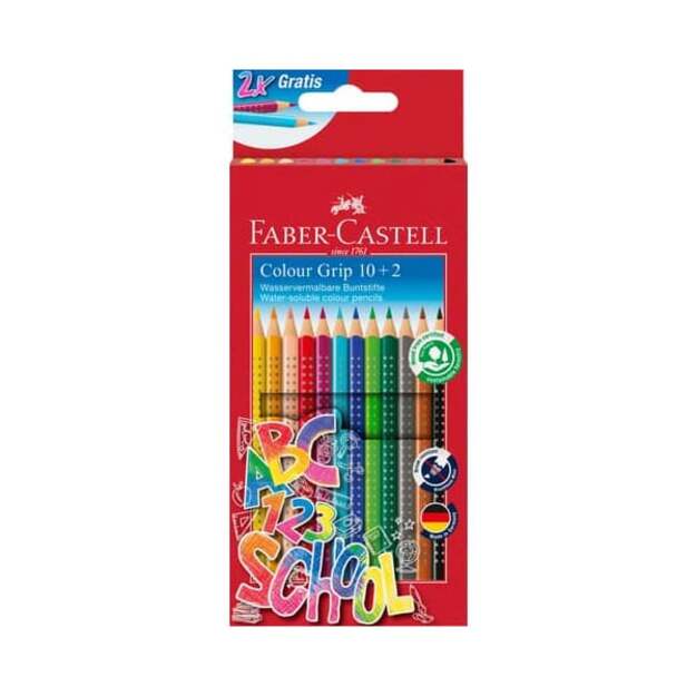 Faber-Castell - Colour Pencil Colour Grip Promotion 10 + 2 (201585)