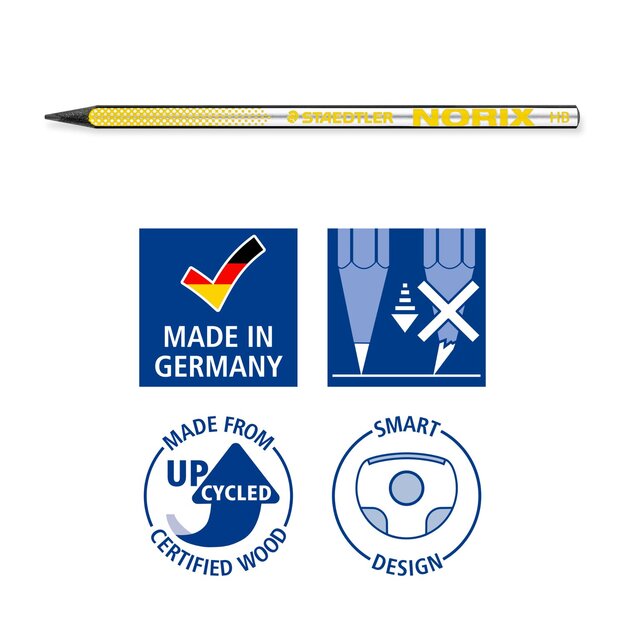 Staedtler - NORIX Pencil Set,  2 pencils, eraser and sharpener -  Yellow  (181 SBK2-1)