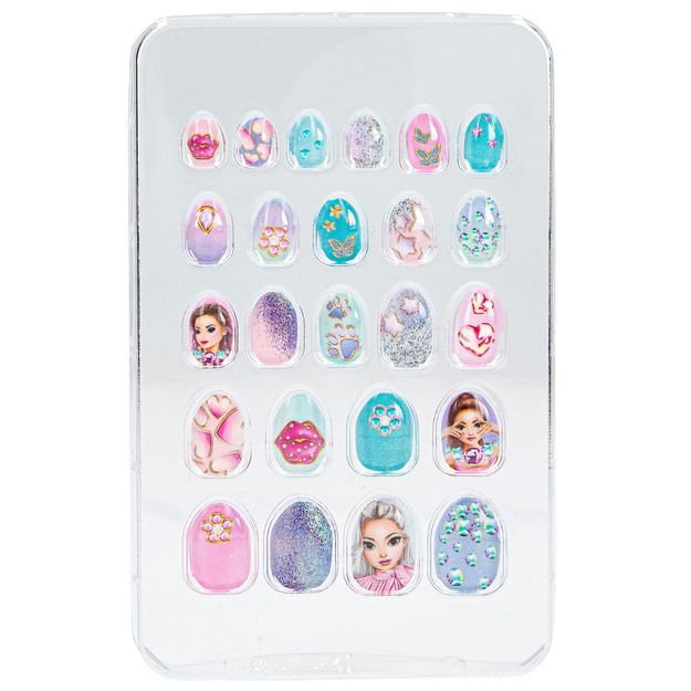 TOPModel - Artificial Nails Glitter BEAUTY and ME - Turquoise and Pink