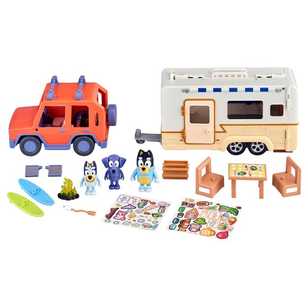 bluey – Family 4WD and Caravan playset (90130)