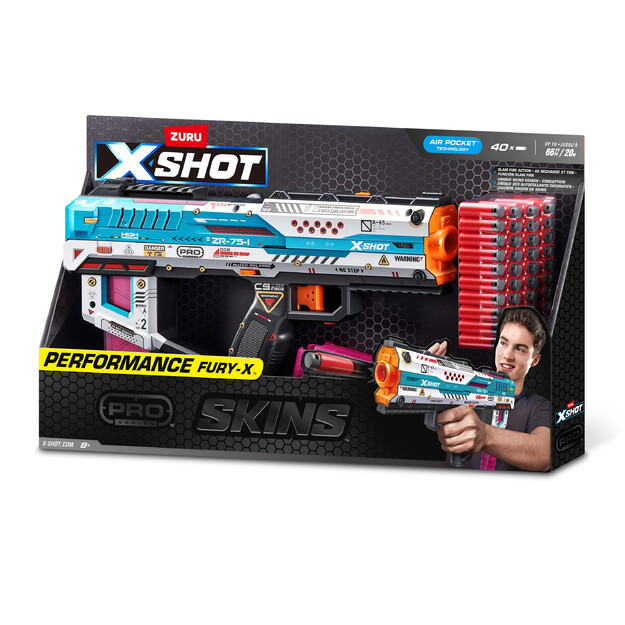X-SHOT - SKINS Pro Series - Fury-X Blaster (40 Darts) - (36772)