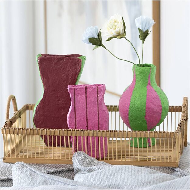 Maxi Craft Kit Modelling - Papier-mâché pulp vases - assorted colours (977837)