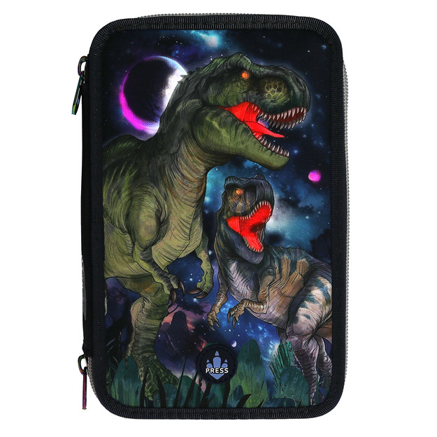 Dino World - Triple Pencil Case with LED - GALAXY