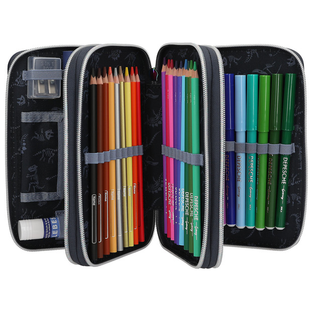 Dino World - Triple Pencil Case with LED - GALAXY