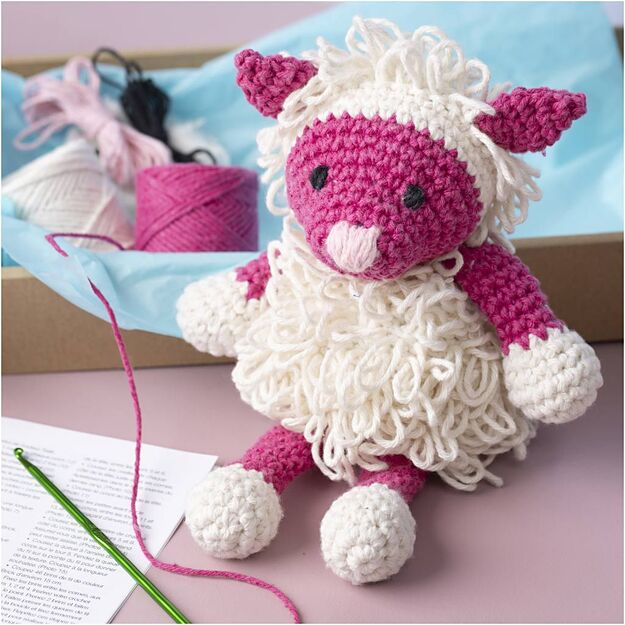 Craft Kit Amigurumi - Sheep - pink - off white (977868)