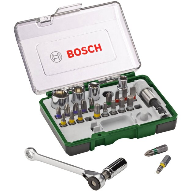 Bosch screwdriving set with mini ratchet 27 pcs (2607017160)