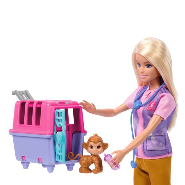 Barbie - Animal Rescue & Recovery - Playset With Blonde Doll, 2 Animal Figures & Accessories (HRG50)