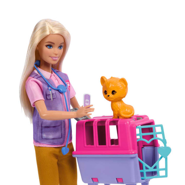 Barbie - Animal Rescue & Recovery - Playset With Blonde Doll, 2 Animal Figures & Accessories (HRG50)