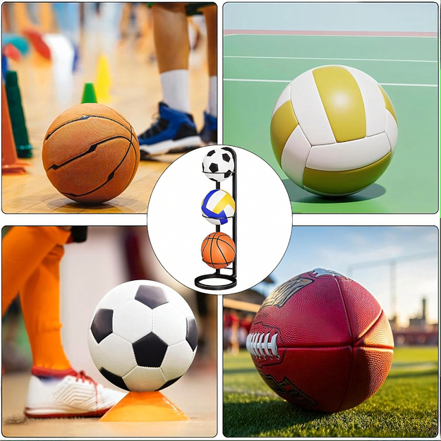 Stovas, Krepšelis 3 kamuoliukams, Lentyna, Kamuolių laikymo organizatorius, Metalas