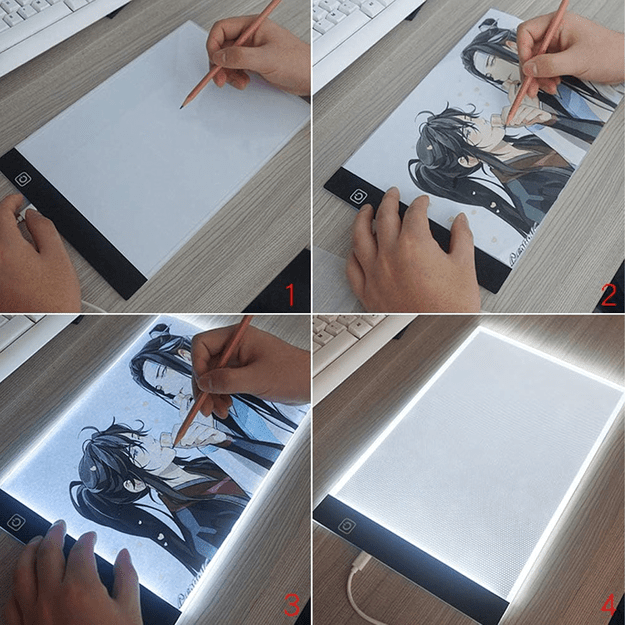 Tablet Graficzny A4 Deska Kreślarska Podkładka Led do Rysowania Kopiowania  21