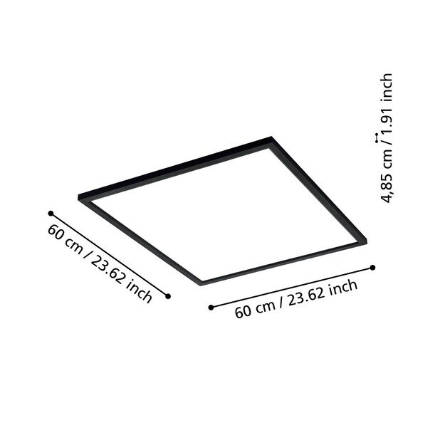 EGLO - Salobrena-Z panel black 59.5x59.5 - TW - Zigbee, Bluetooth 1