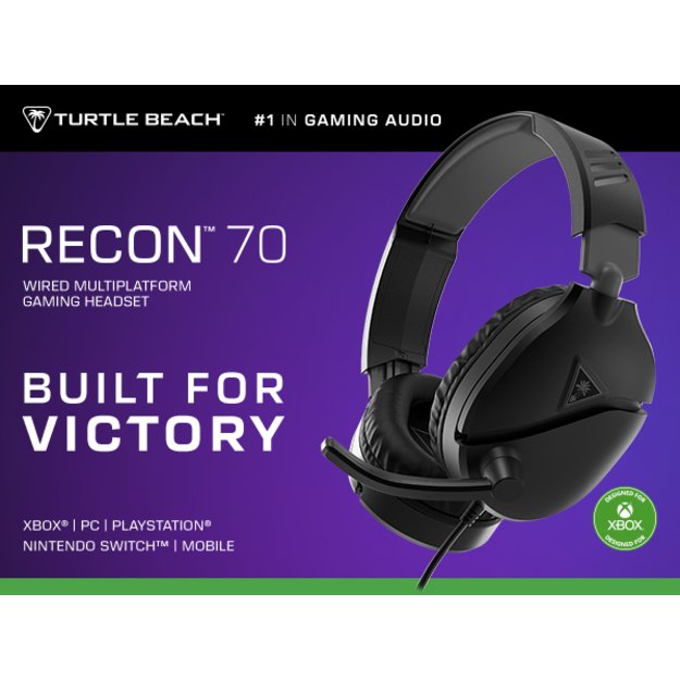 Turtle Beach Recon 70 Black (2024) Xbox X Headset 3