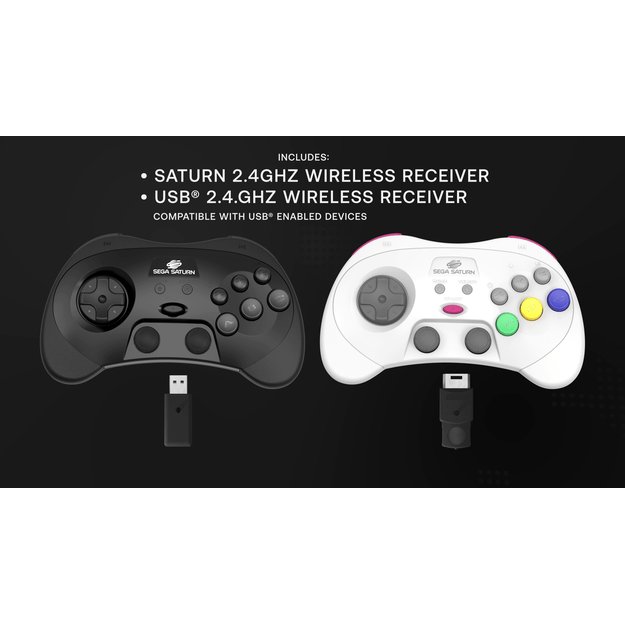 Retro-Bit - SEGA Saturn PRO Controller - White 14