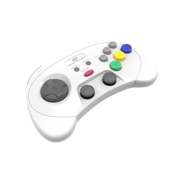 Retro-Bit - SEGA Saturn PRO Controller - White 3