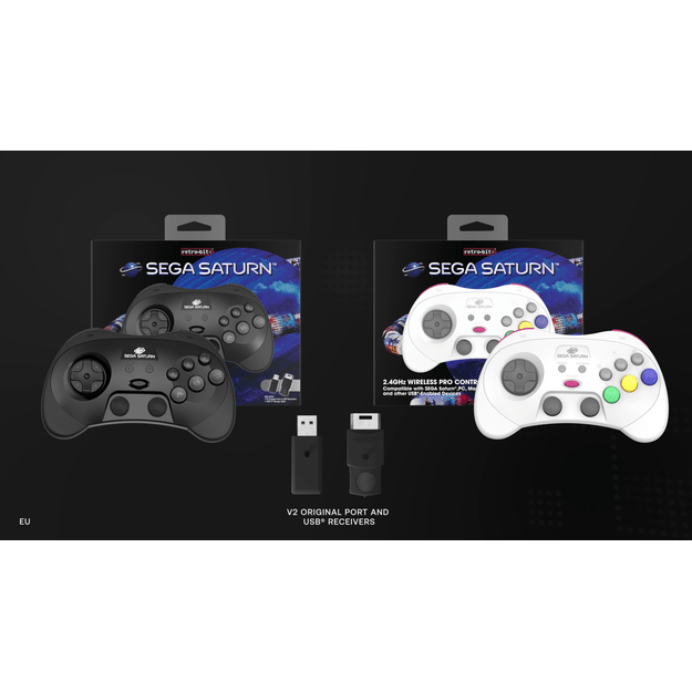 Retro-Bit - SEGA Saturn PRO Controller - White 6