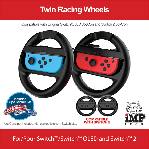 iMP Tech Twin Wheel Pack with Sticker Kit for Switch and Switch 2 JoyCons 9