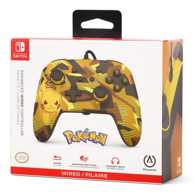 PowerA Enhanced Wired Controller - Nintendo Switch - Camo Storm Pikachu