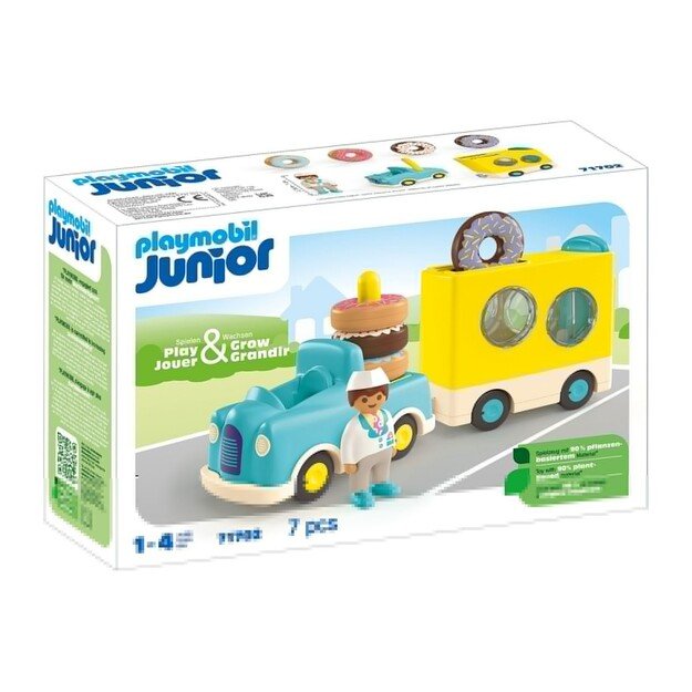 Playmobil - JUNIOR: Crazy Donut Truck with Stacking and Sorting Feature (71702)