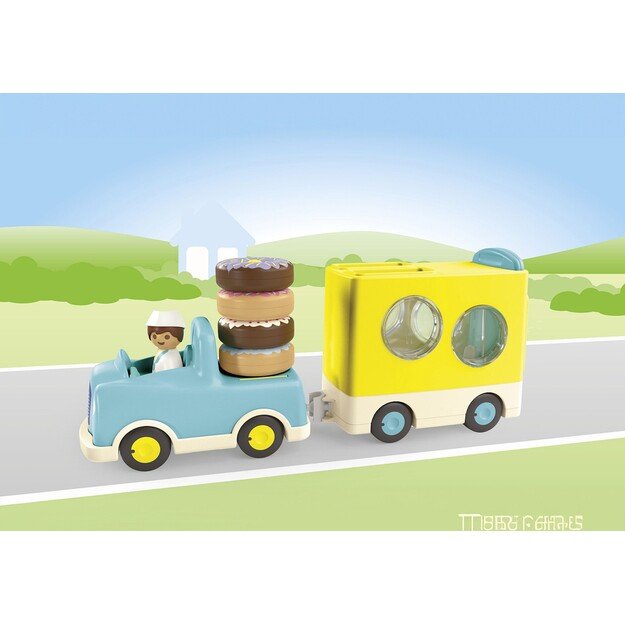 Playmobil - JUNIOR: Crazy Donut Truck with Stacking and Sorting Feature (71702)