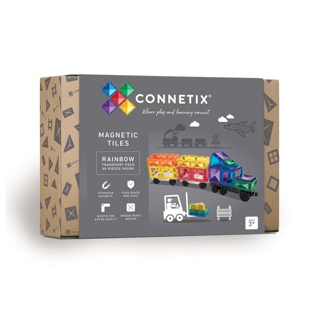Connetix - Transport Pack - Rainbow - 50 Pieces (CT-R-00050-TR) 1