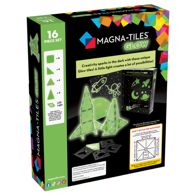 MAGNA-TILES - Glow 16 Piece Set (90215) 4